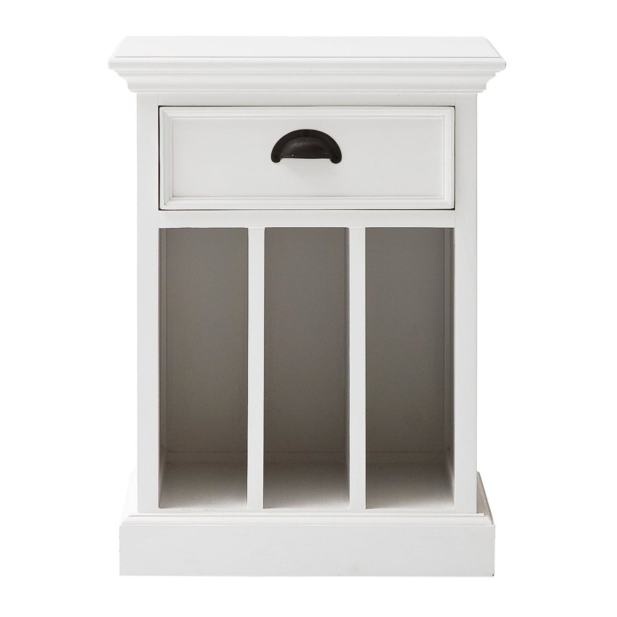 Classic White Nightstand With Dividers-0