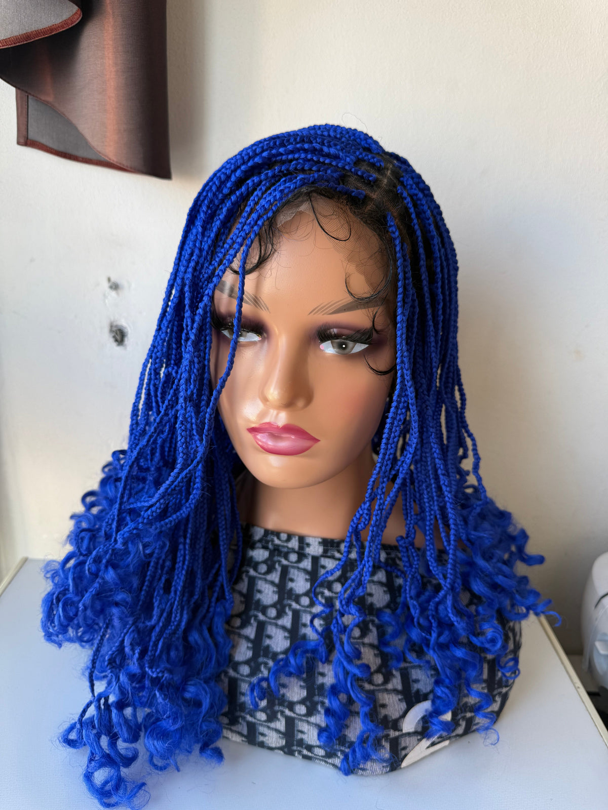 Belinda lace - Perruque Full  Lace wig tressée bleue-0