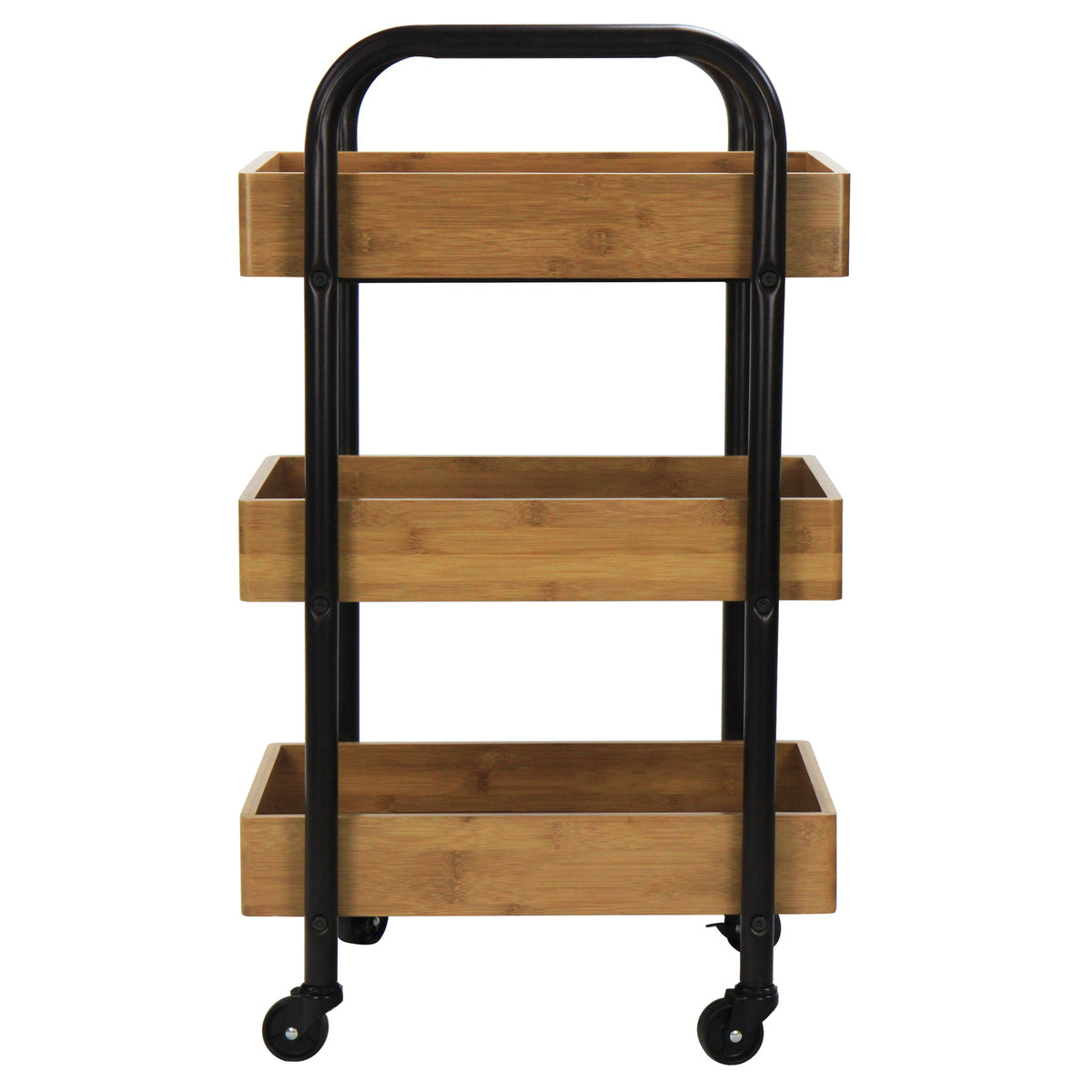 Oceanstar Portable Storage Cart with 3 Easy Removable Bamboo Trays-0