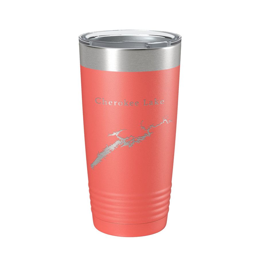 Cherokee Lake Map Tumbler Travel Mug Insulated Laser Engraved Coffee Cup Tennessee 20 oz