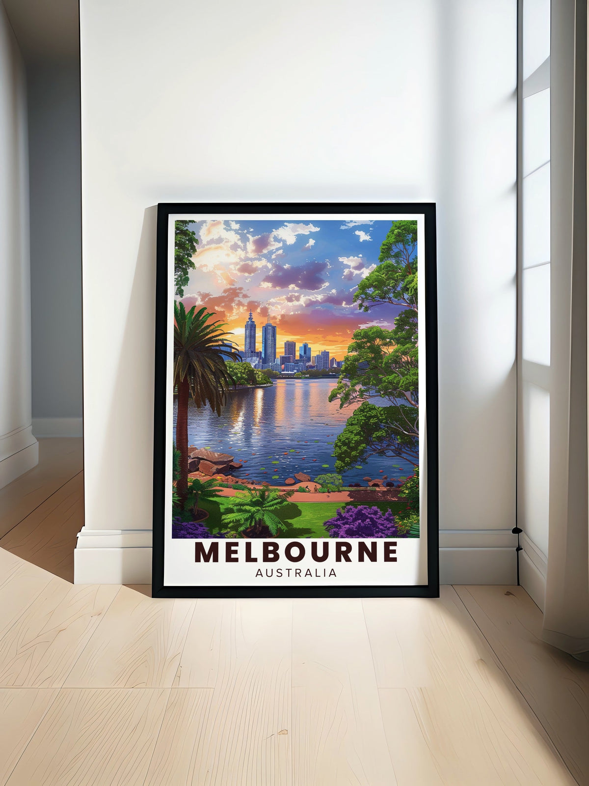 Melbourne Art Print - Royal Botanic Gardens Travel Print - Melbourne Canvas Art - Melbourne Travel Poster-0