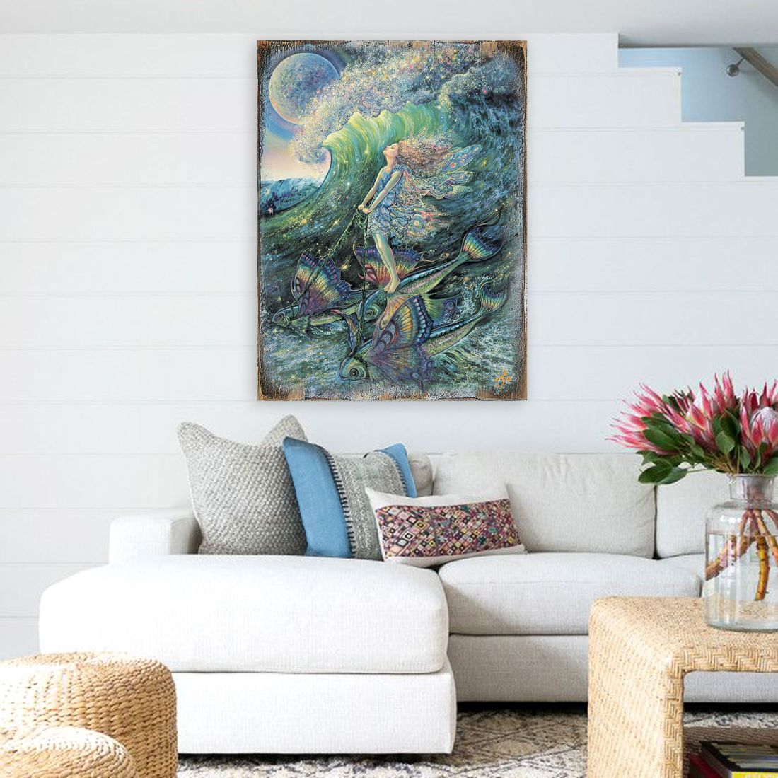 Surfers Dream Fantasy Wooden Wall Art by Josephine Wall - Fantasy Decor - 852152-JW-0
