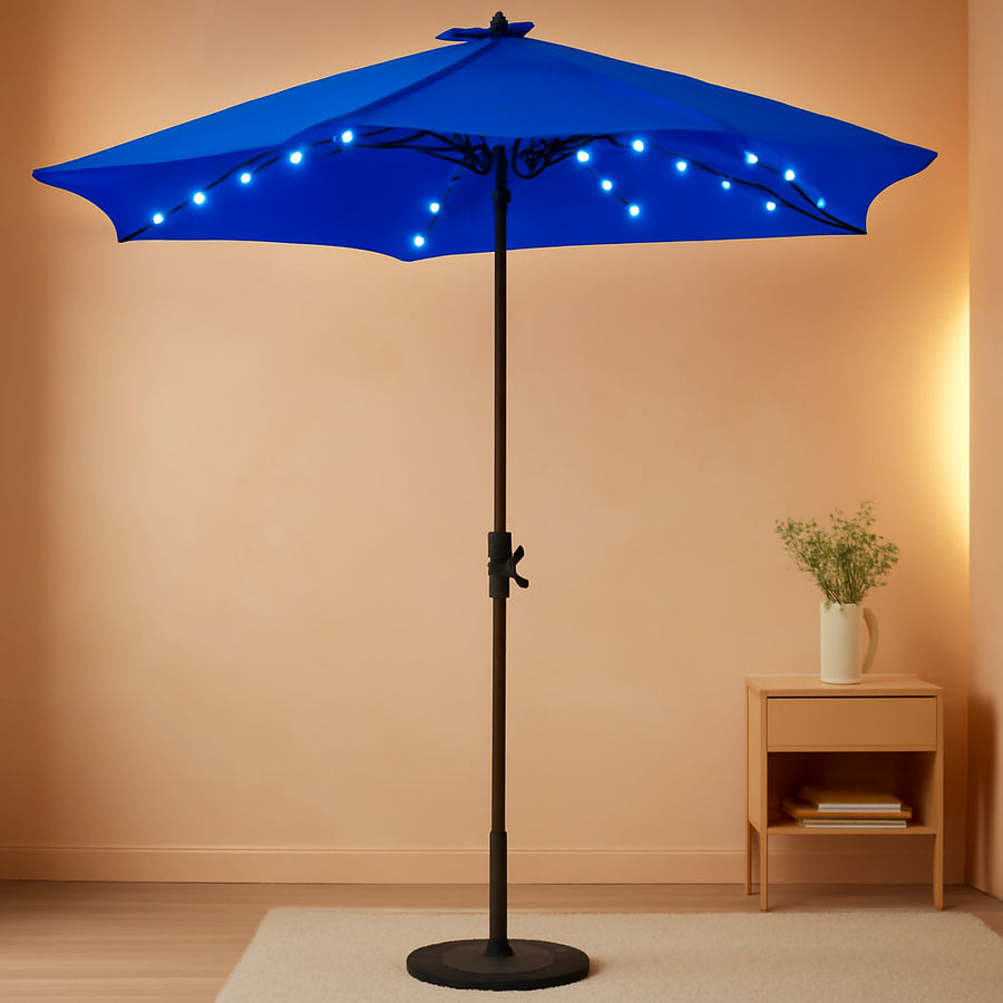 Rectangular Led Lighted Outdoor Patio Umbrella 8X10Ft