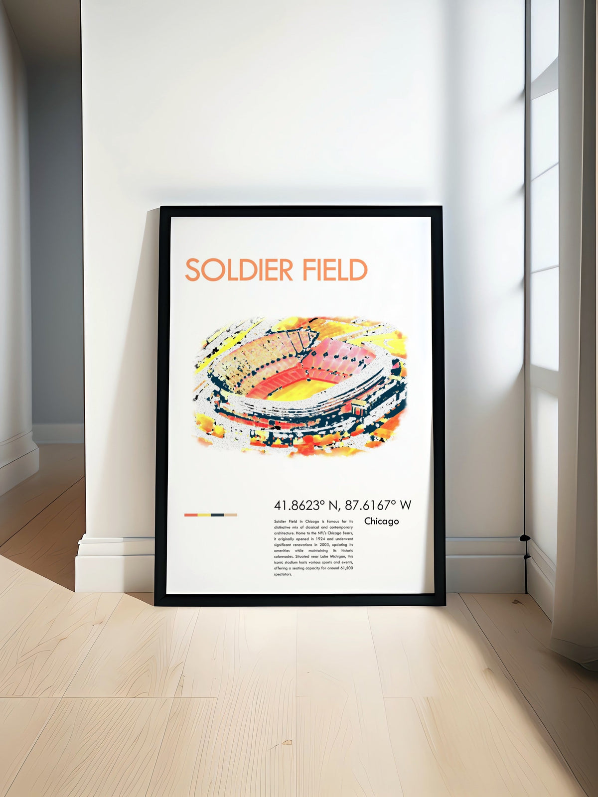 Soldier Field Poster Print - Minimalistic Chicago Stadium Poster - Chicago Bears Print - Chicago Sports Wall Art-0