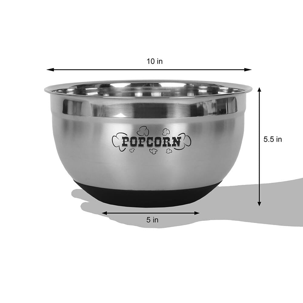 Sleek Stainless Steel Popcorn Serving Bowl-0