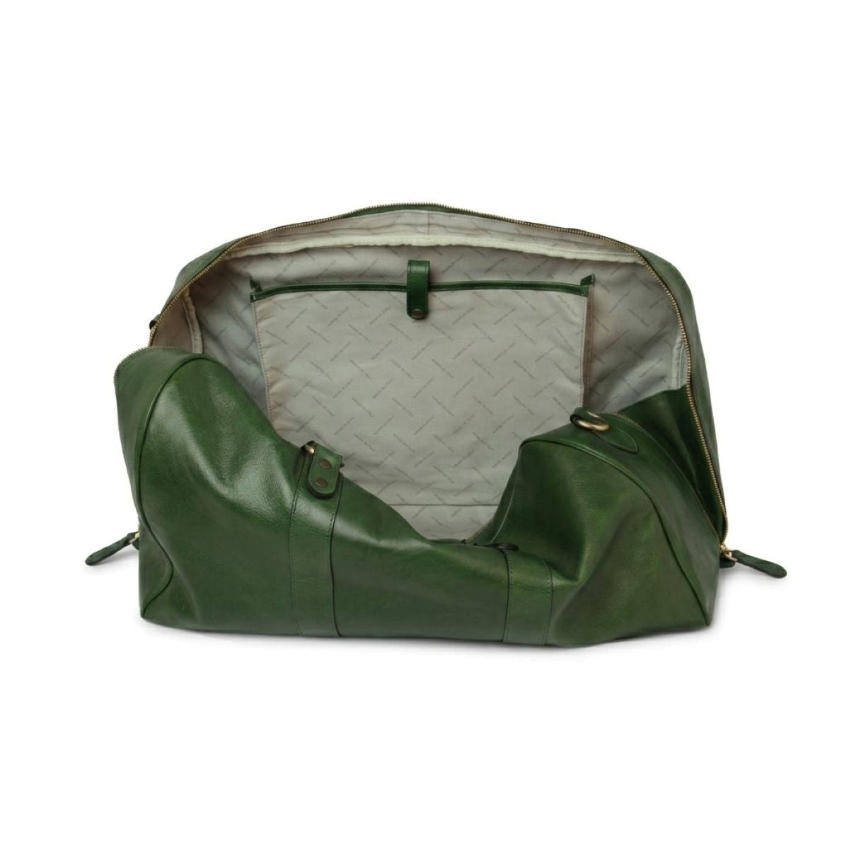 Full grain leather travel bag - Green-1