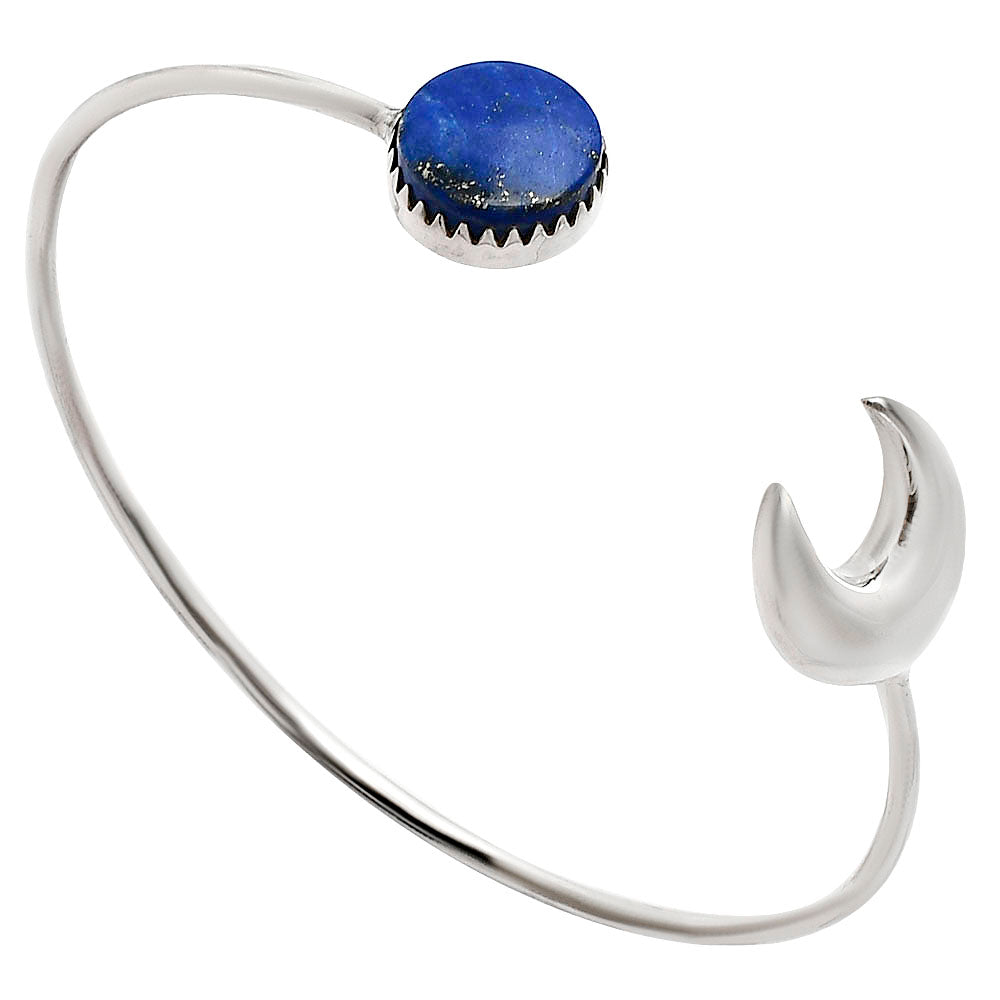 Premium Crescent Moon - Lapis Lazuli Cuff Bangle Bracelet B-1046 42-EB10473-1