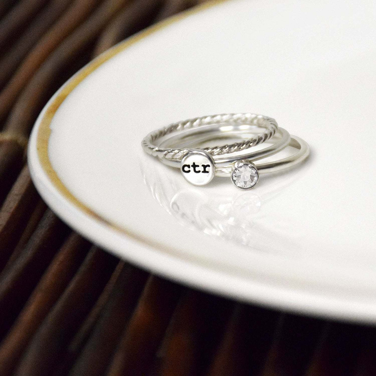 CTR Stackable Shimmer Ring - Stainless steel-0