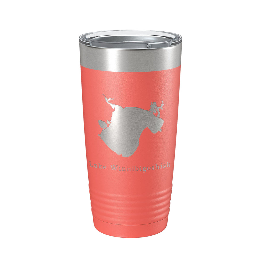 Lake Winnibigoshish Map Tumbler Travel Mug Insulated Laser Engraved Coffee Cup Minnesota 20 oz