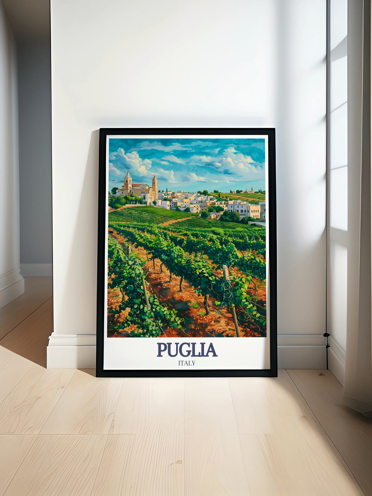 Puglia Beautiful Modern Art Salento Vineyards And Salento Framed Prints Italy Stunning Living Room Decor-0