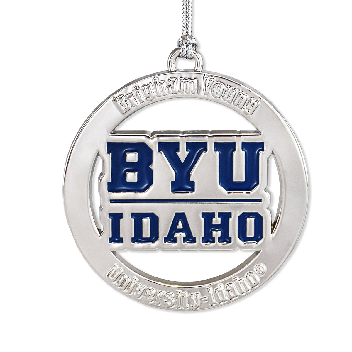 BYU Idaho Dark Blue Silver Ornament by Fan Frenzy Gifts Officially Licensed NCAA-0