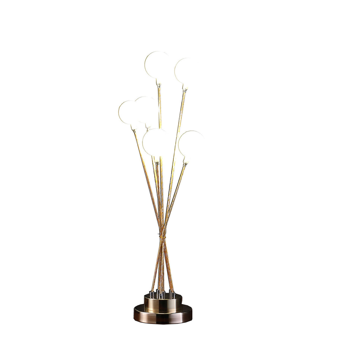 28" Yellow Gold Six Light Globe Desk or Table Lamp-0