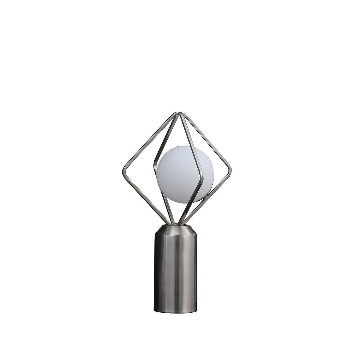 20" Silver Geometric Pedestal Contemporary Table or Desk  Lamp-0