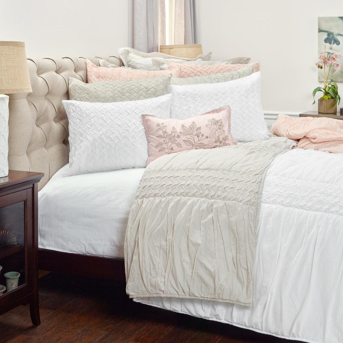 Pink King 100% Cotton 300 Thread Count Machine Washable Down Alternative Comforter-0