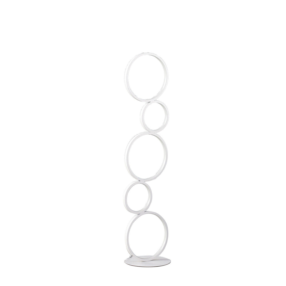 39" White Metal Five Circle Geometric Sculpture LED Table Lamp-0