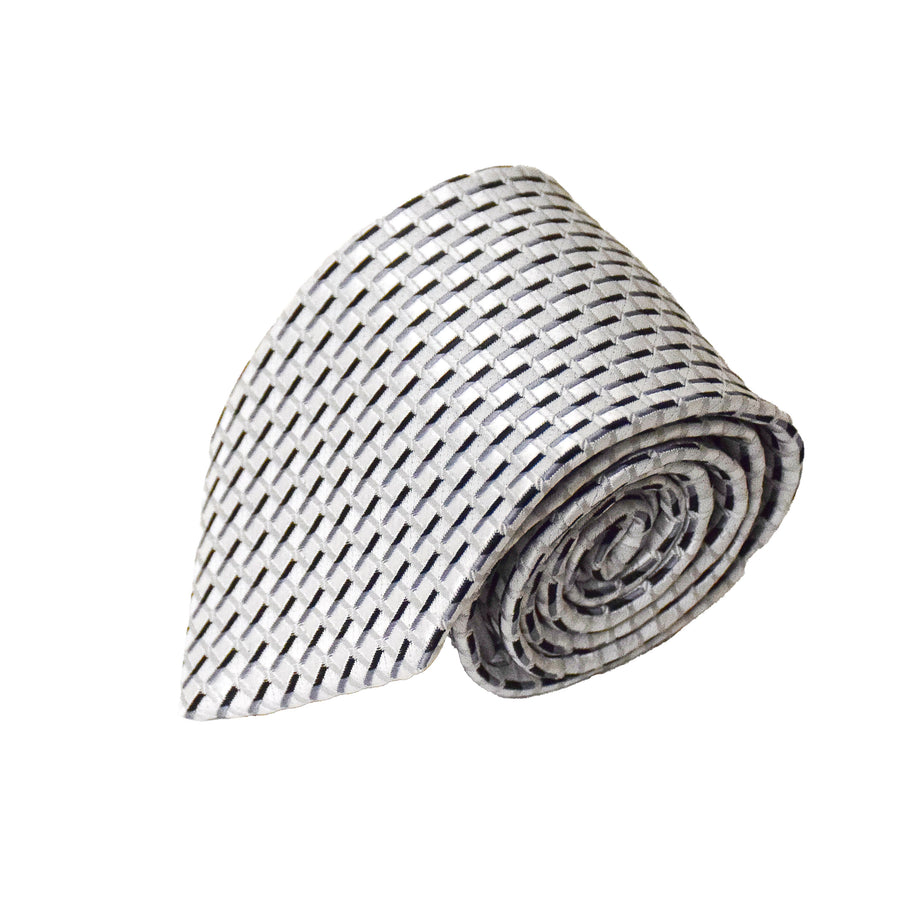 CTR Choose the Right Mens Striped Silver Pattern Microfiber Necktie