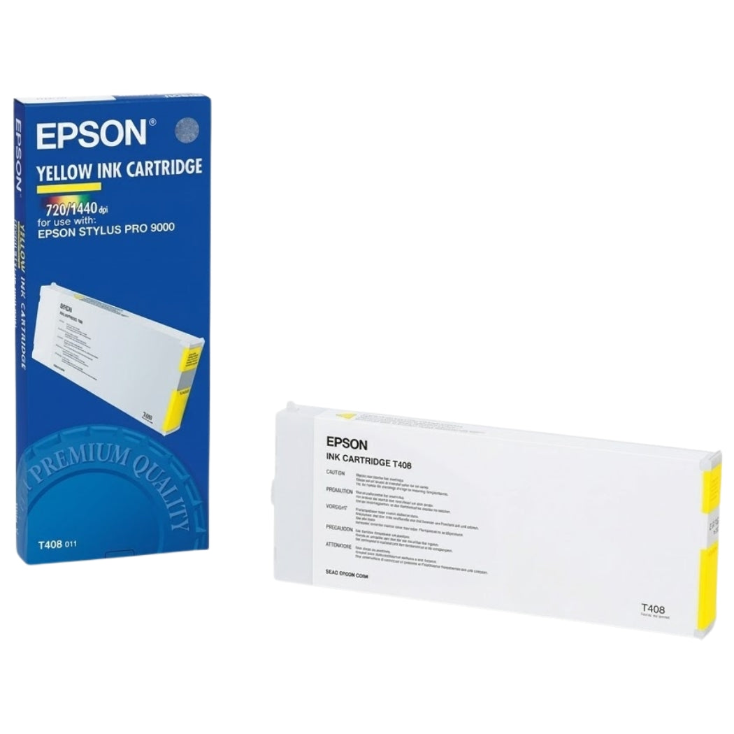 Genuine Epson T408 220ml Standard Yield Yellow Inkjet Cartridge, T408011-0
