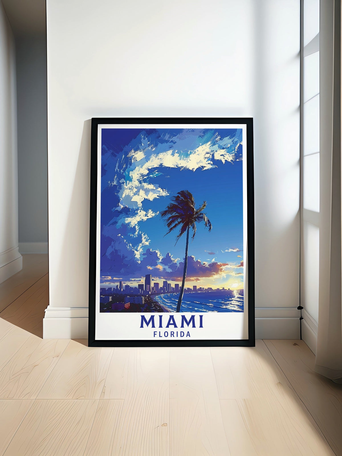 Miami  South Beach Poster - Florida Art Print - Miami Beach Wall Print - Miami Travel Poster-0