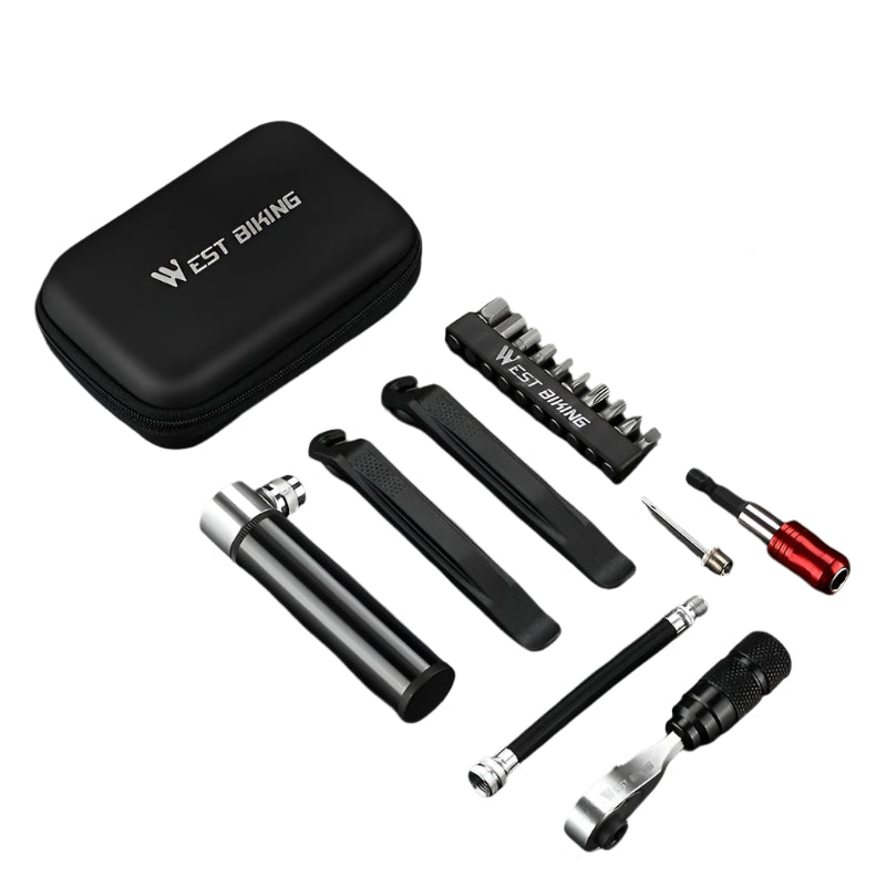 Bike Repair Tool Kit with Pump and Bag