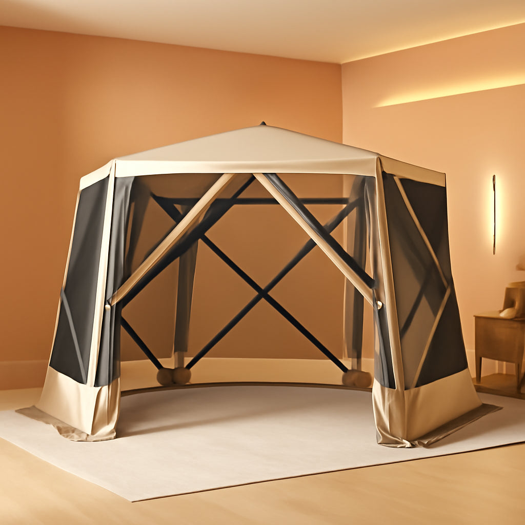 Khaki Pop Up Instantly SetUp Screen Tent 11.5x9.8ft-0