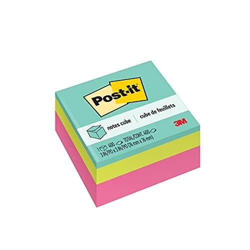 Post-it 3 x 3 in Sticky Notes, 400-Sheet Cube