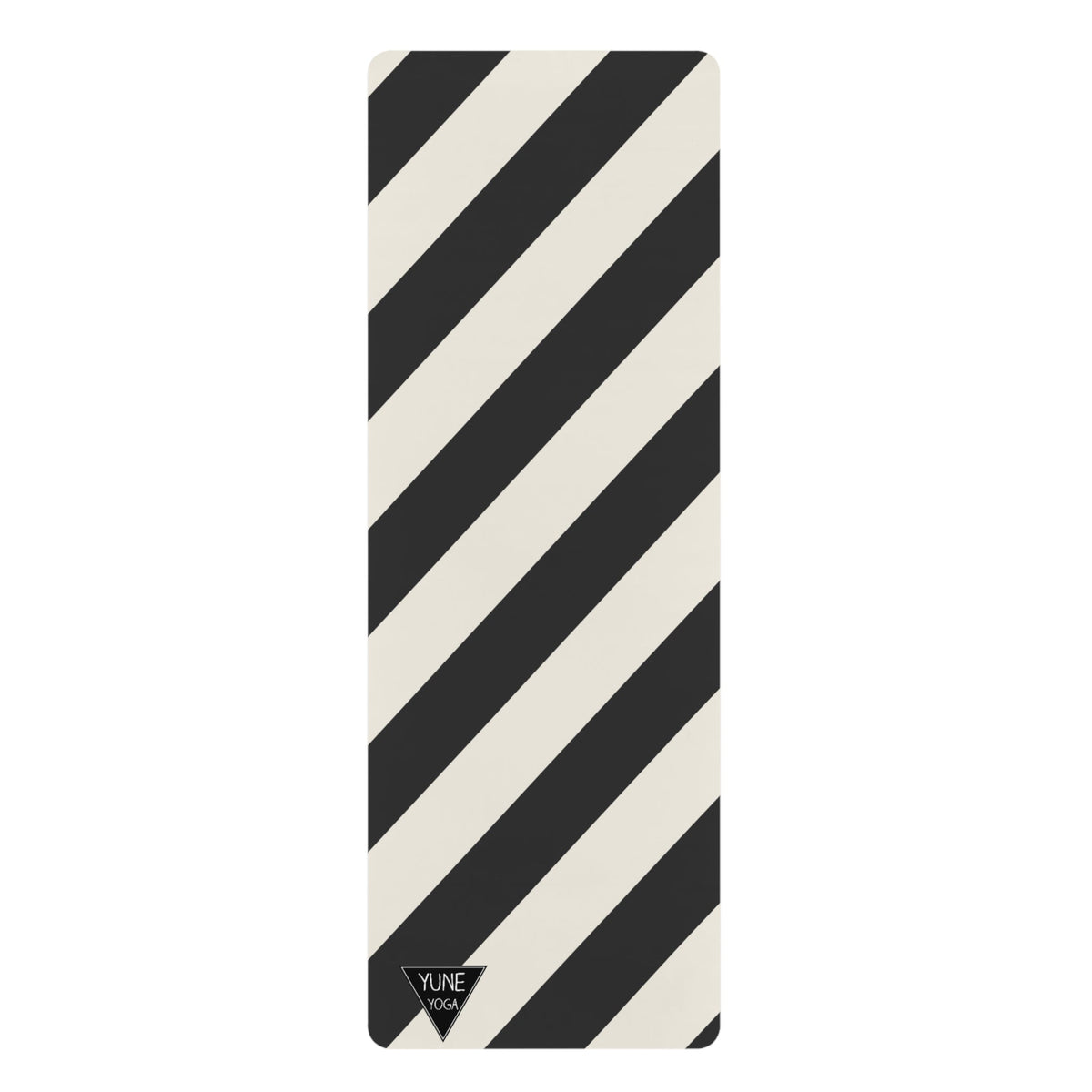 Stripe Pattern Black Natural Rubber Yoga Mat-0