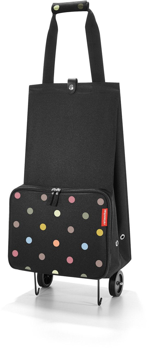 Reisenthel foldabletrolley shopping trolley - foldable - polyester - 30l - dots black-0