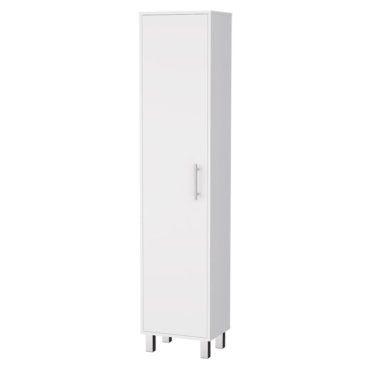 16" Silver And White Accent Cabinet With Five Shelves-0