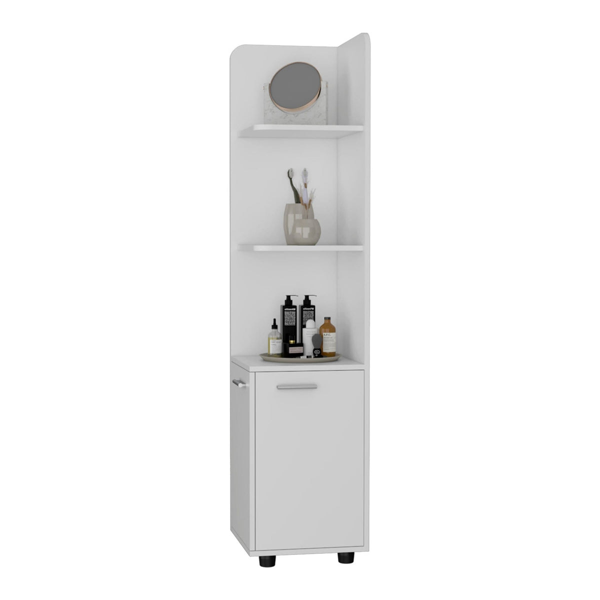 15" Black And White Accent Cabinet With Four Shelves-0