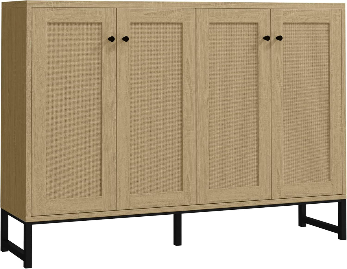 Natural Rattan Accent Sideboard Buffet Storage Cabinet-0