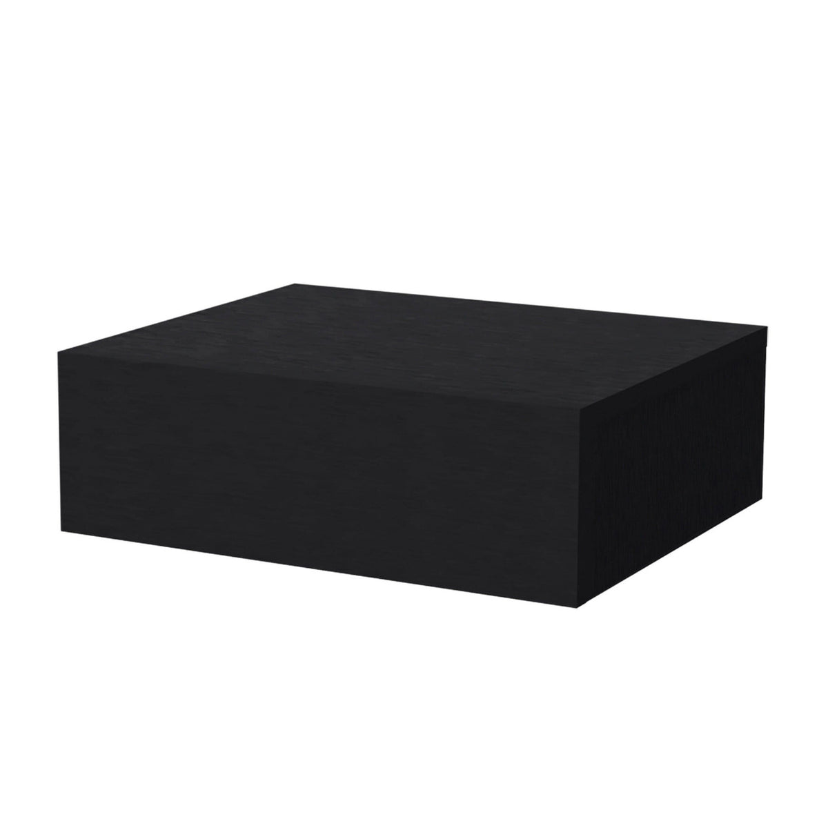 5" Black One Drawer Faux Wood Floating Nightstand-0