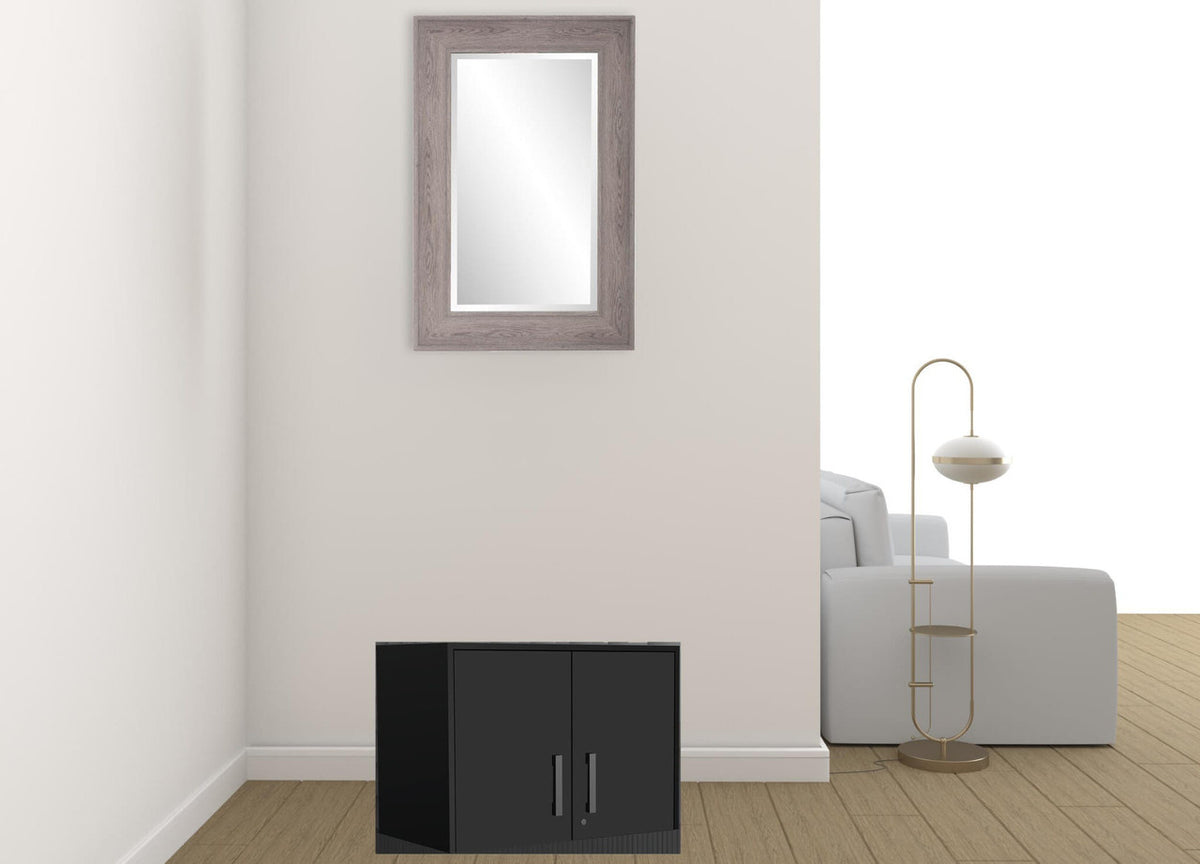 28" Black Wall mounted Accent Cabinet With Four Shelves-0