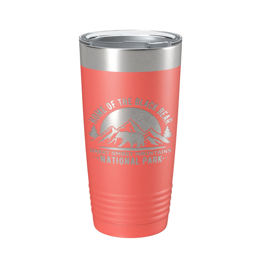 Black Bear Tumbler Great Smoky Mountains National Park Travel Mug Insulated Laser Engraved Coffee Cup GSMNP Gift 20 oz