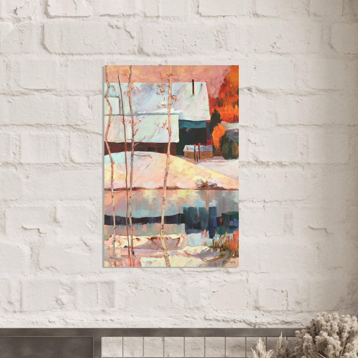‘Early Snow’ Winter Landscape | 24x36 Museum Quality Matte Poster | Original Artwork by American Artist Barbara Cleary-1