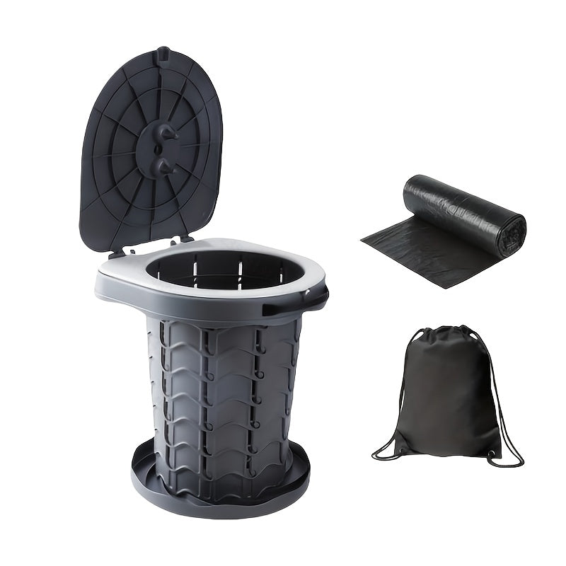 Adjustable Portable Camping Toilet with Storage Bag-0