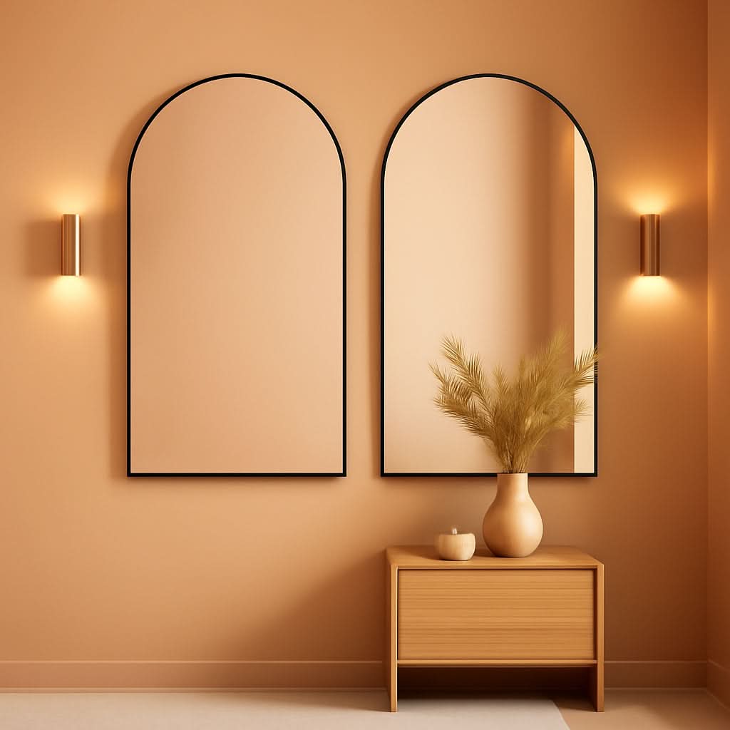 Arched Vanity Mirror 24 By 36 Inches Black Set Of Two-0
