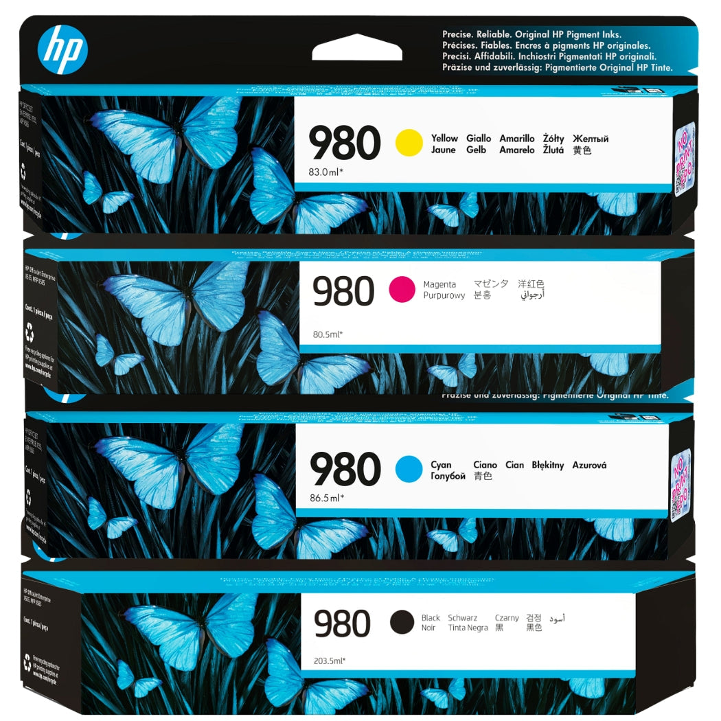HP 980 Black and Color Ink Cartridge- 4 Pack-0