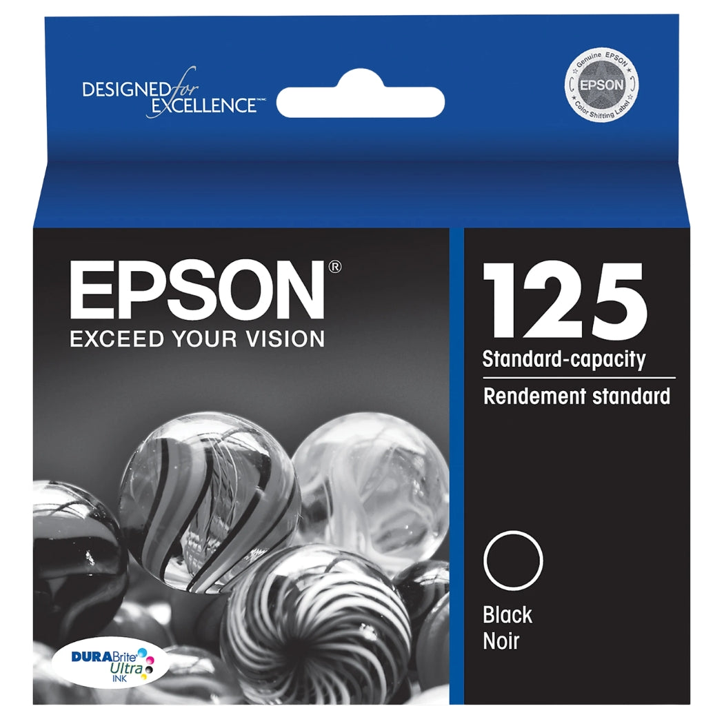 Original Epson T125 Standard Yield Black Ink Cartridge, T125120-0