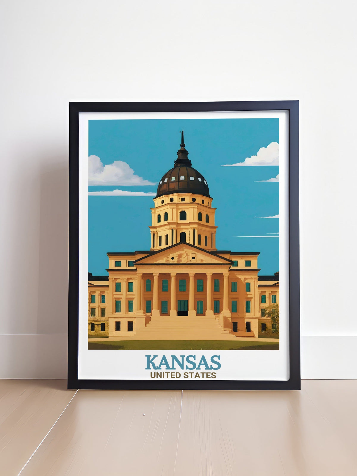 Kansas City Poster Print - Kansas State Capitol Travel Print - United States Canvas Art - United States Travel Poster-0