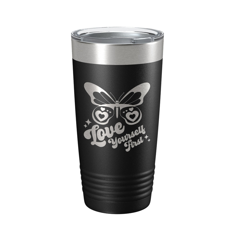 Love Yourself First Tumbler Galentine's Day Single Divorce Breakup Travel Mug Valentine's Gift Insulated Laser Engraved Coffee Cup 20 oz