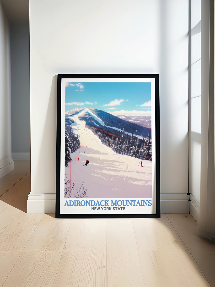 Adirondack Mountains Travel Poster - Whiteface Mountain Artwork -  Adirondack Mountains Travel Print - New York Poster Print