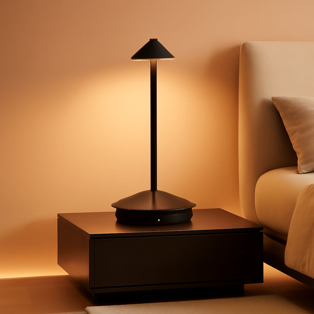 Cordless LED Desk Lamp Two Pack Rechargeable Matte Black-0