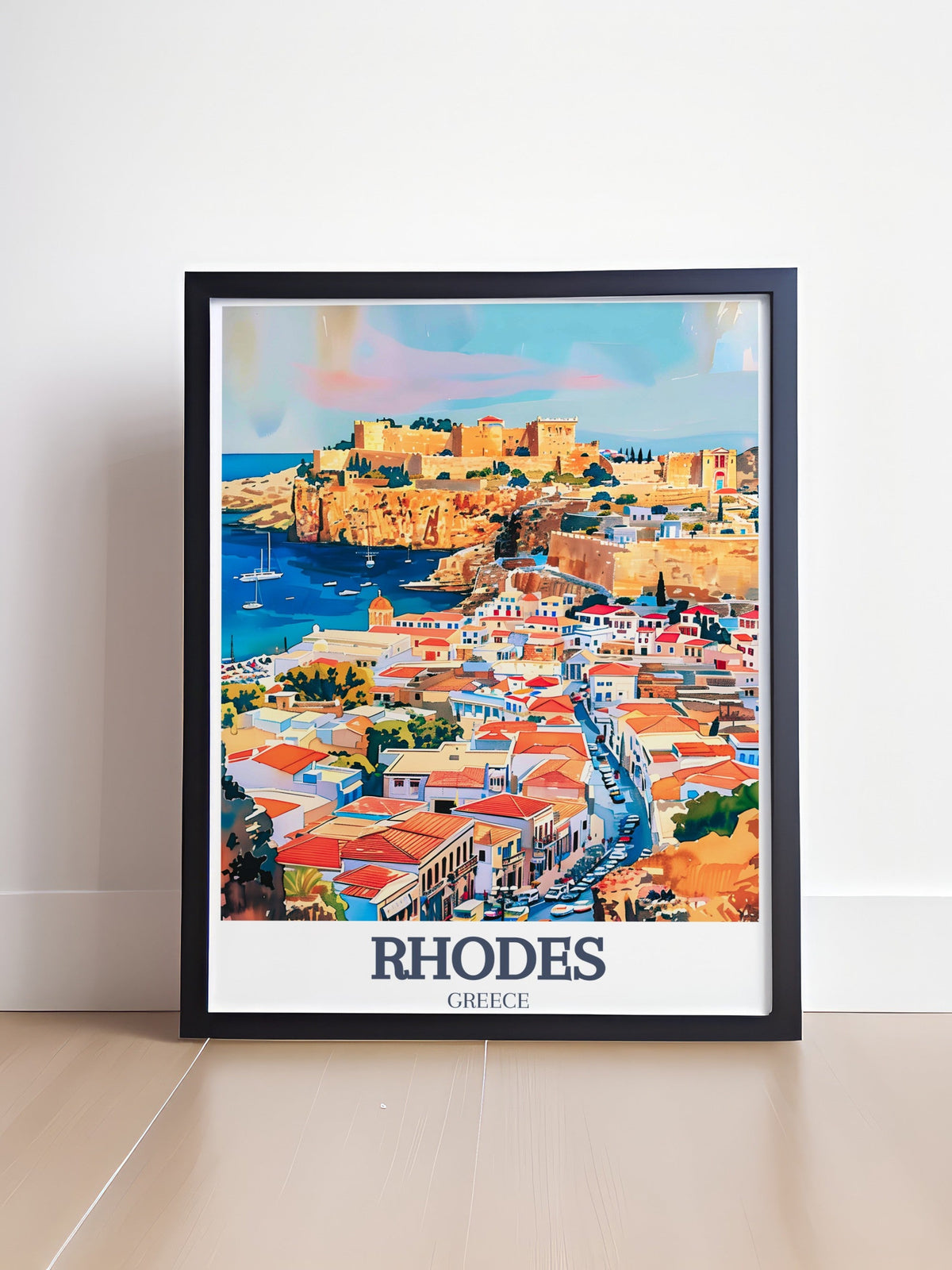 Rhodes Art Print - Palace of the Grand Master Travel Print - Old Town of Rhodes Canvas Art - Old Town of Rhodes Travel Poster-0