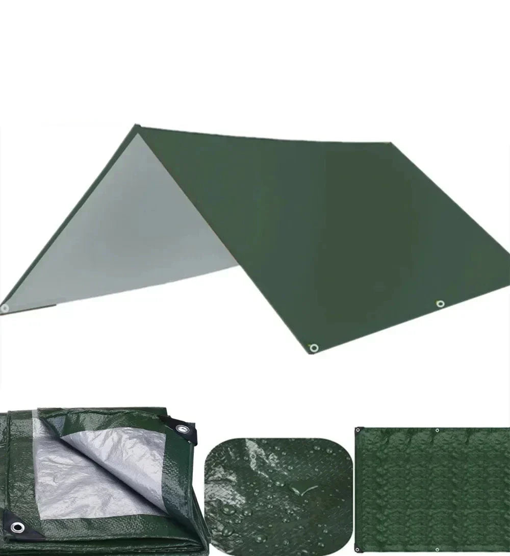 Large Camping Tarp Outdoor Sun Shelter (Green) — 10812190884179