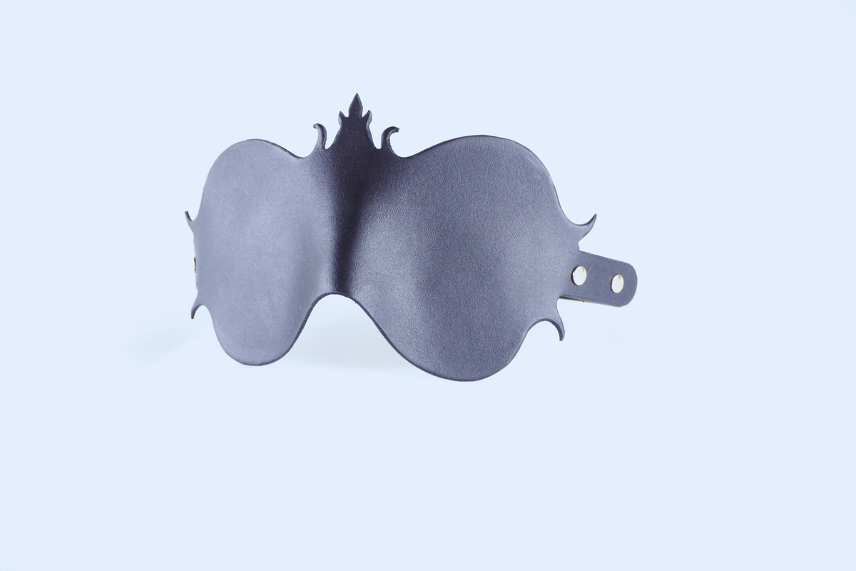 BDSM Blindfold – Handcrafted Leather Venetian Mask With Gold Rivets-0