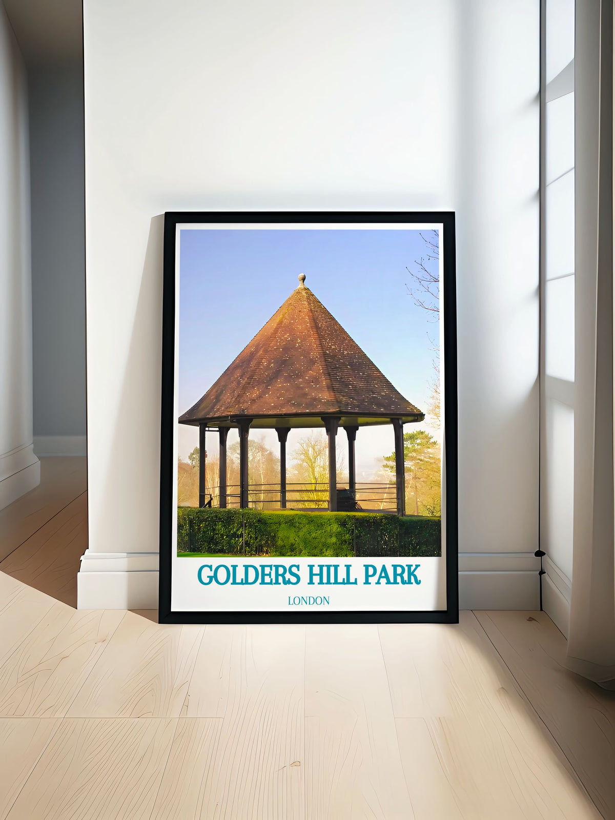 Golders Hill Park Travel Posters - The Bandstand  Wall Art - London Travel Poster Print-0