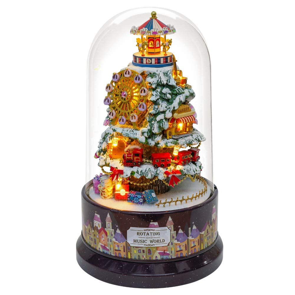 Miniature Wizardi Roombox Kit - Christmas Rotating Dollhouse Kit-0