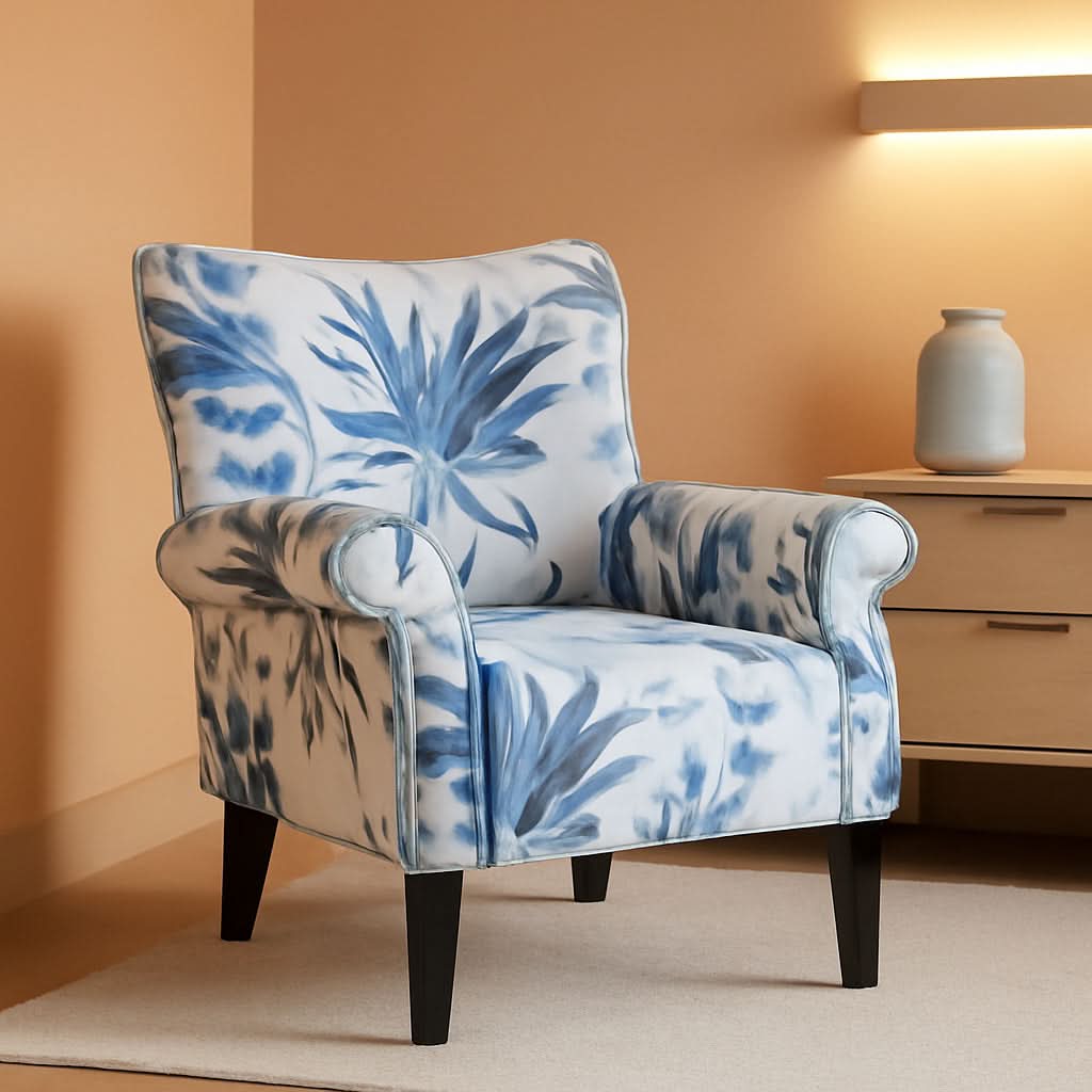 Wingback Upholstered Accent Chair Green Floral-0
