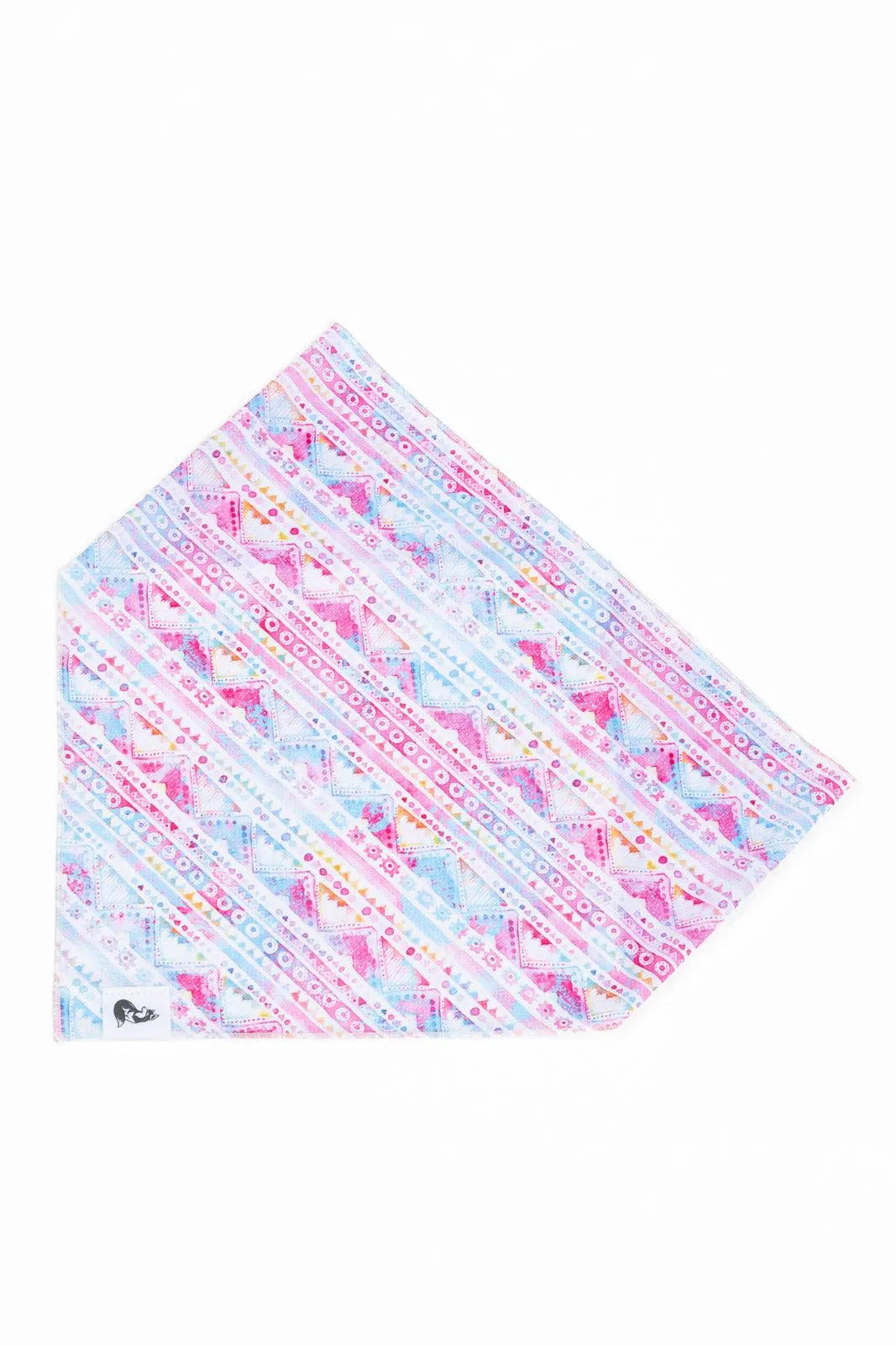 Pink and Blue Tribal Dog Bandana-0