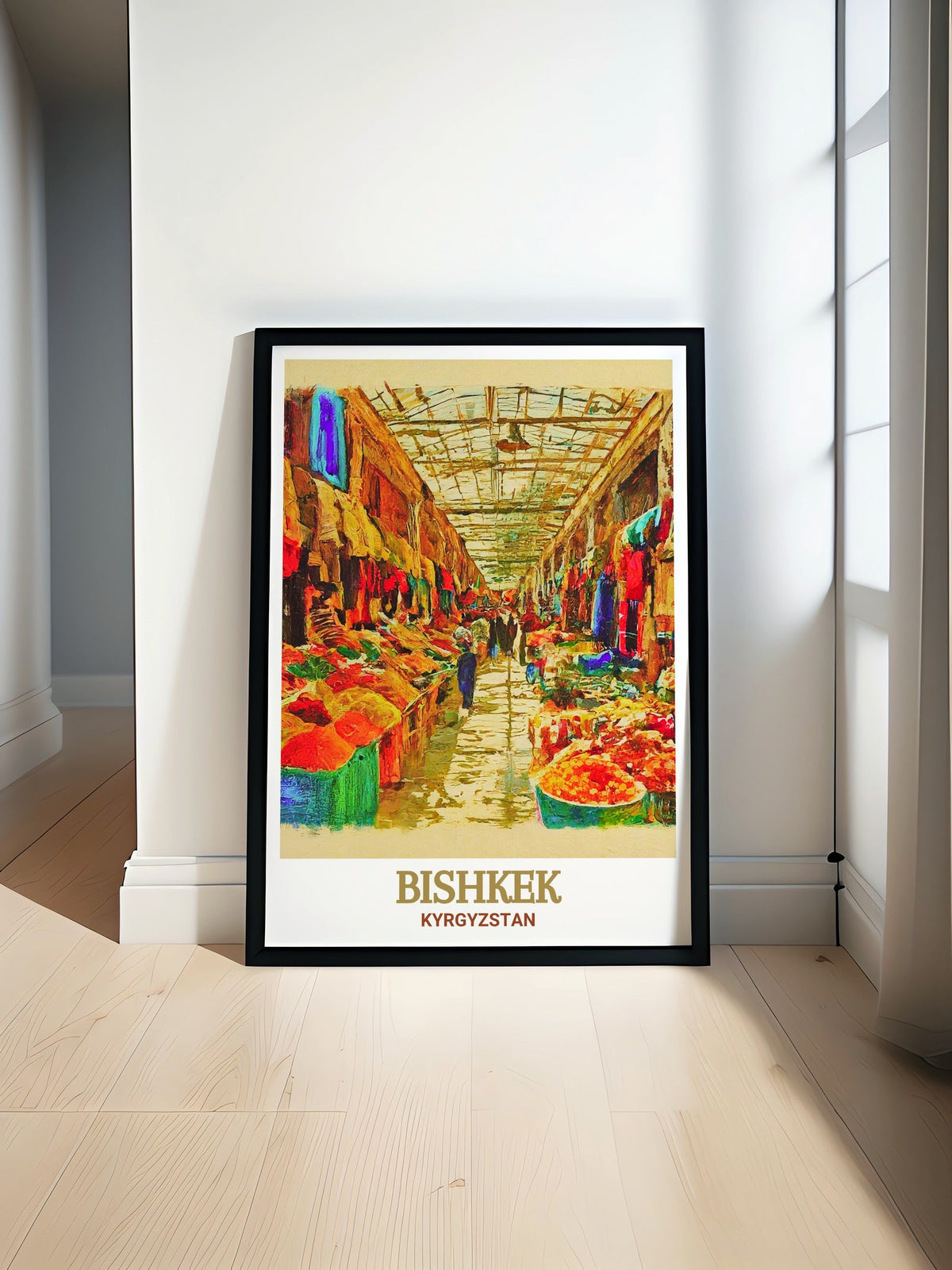Bishkek Travel Poster - Osh Bazaar Canvas Print - Kyrgyzstan Wall Poster - Kyrgyzstan Travel Print-0